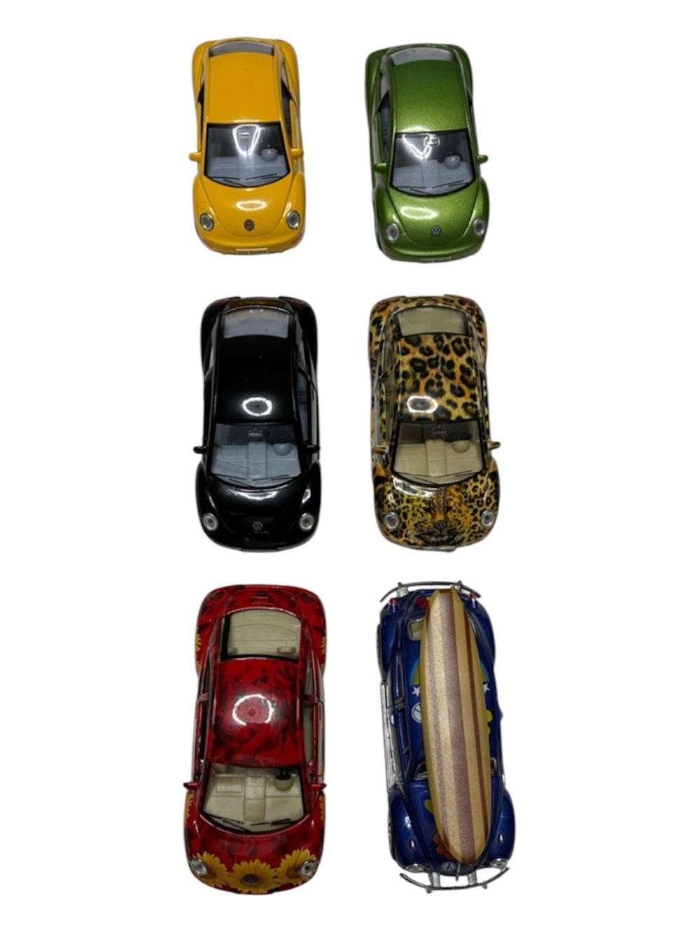 Bundle of 6 Toy Diecast Volkswagen Beetles Scale 1:32